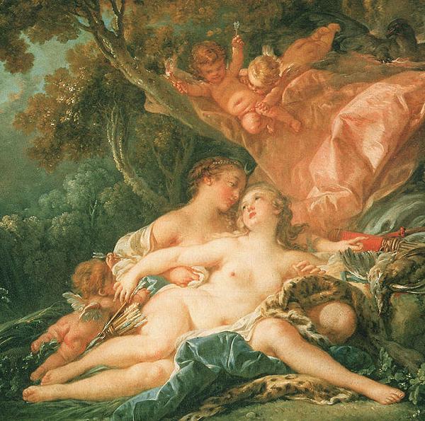 Francois Boucher Jupiter in the Guise of Diana and the Nymph Callisto Germany oil painting art